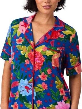 Room Service Blue Floral Short Pajama Top